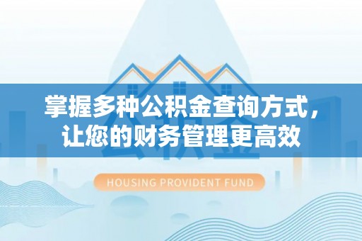 岳普湖掌握多种公积金查询方式，让您的财务管理更高效