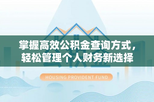 岳普湖掌握高效公积金查询方式，轻松管理个人财务新选择