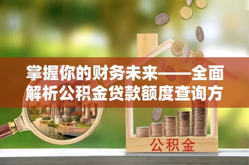 岳普湖掌握你的财务未来——全面解析公积金贷款额度查询方法